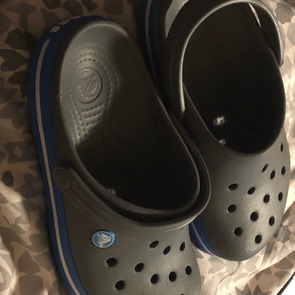 Blue and Grey Crossband Crocs